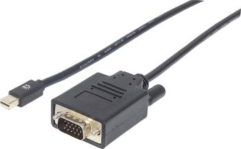 Manhattan Mini-DisplayPort / VGA káblový adaptér #####Mini DisplayPort Stecker, #####VGA 15pol. Stecker 1.80 m čierna 15