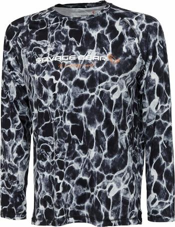 Savage Gear Tričko Night UV Long Sleeve T-Shirt Black Waterprint Black Waterprint M