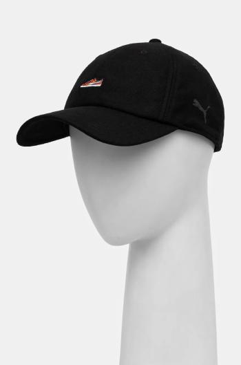 Šiltovka Puma Classics Graphic Dad Cap čierna farba, s nášivkou, 025490