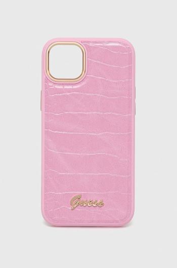 Puzdro na mobil Guess iPhone 14 Plus 6,7'' ružová farba