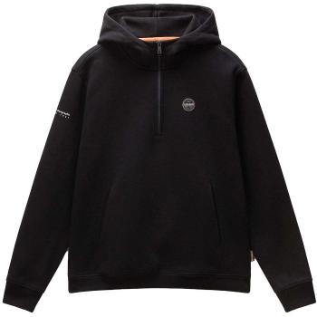 Napapijri  Badge Quarter Zip Hoodie Black  Mikiny Čierna