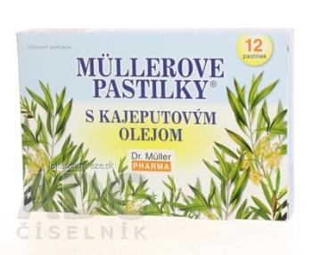 MÜLLEROVE PASTILKY S KAJEPUTOVÝM OLEJOM (ťažkosti v hrdle) 1x12 ks