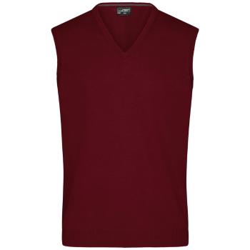 James & Nicholson Pánsky sveter bez rukávov JN657 - Bordeaux | XXL