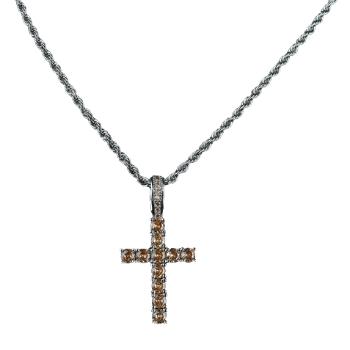 Náhrdelník Zircon Cross Strieborná/Sl.Hnedá KP22771