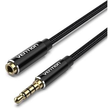 Vention Cotton Braided TRRS 3.5 mm Male to 3.5 mm Female Audio Extension 1.5 m Black Aluminum Alloy (BHCBG)