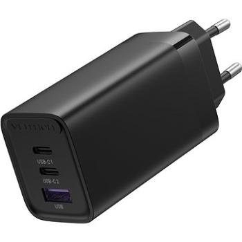 Vention 3-port GaN Charger (65 W USB-C/30 W USB-C/30 W USB) Black (FEDB0-EU)