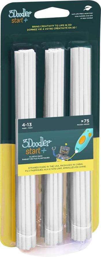 3Doodler 3DS-ECO01-WHITE-75 Start vlákno pre 3D tlačiarne PLA plast     biela  75 ks