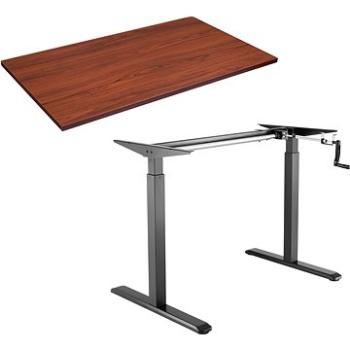 AlzaErgo Table ET3 čierny + doska TTE-01 140×80cm hnedá dyha (BUN)