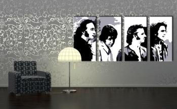 Ručne maľovaný POP Art obraz Beatles 160x80 cm