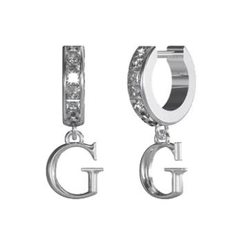 Guess Štýlové oceľové náušnice s kryštálmi Huggie Me JUBE03148JWRHT/U