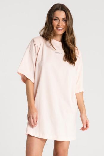 Broskyňová bavlnená oversize nočná košeľa LA068