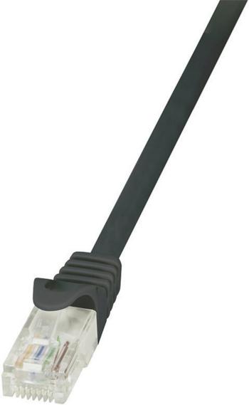 LogiLink CP2023U RJ45 sieťové káble, prepojovacie káble CAT 6 U/UTP 0.50 m čierna s ochranou 1 ks