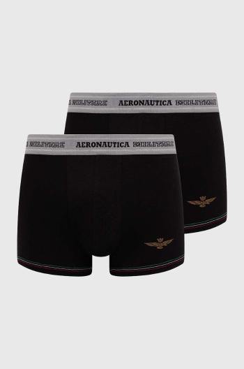 Boxerky Aeronautica Militare 2-pak pánske, čierna farba, AM1UBX004,