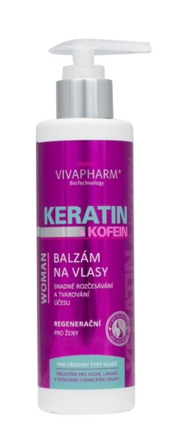 Vivapharm Keratínový balzam na vlasy s kofeínom pre ženy 200 ml