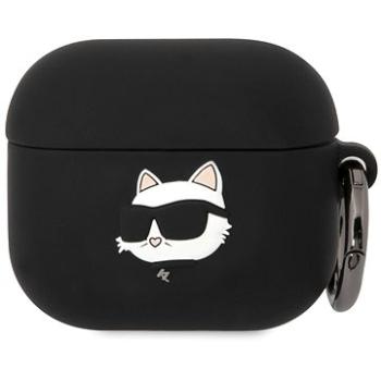 Karl Lagerfeld 3D Logo NFT Choupette Head Silikónové Puzdro na Airpods 3 Black (KLA3RUNCHK)