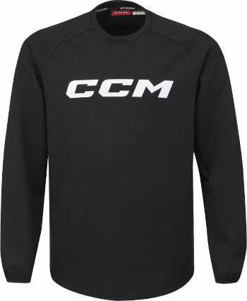 CCM Locker Room Fleece Crew YTH Black Dlhé rukávy-Mikina S YTH