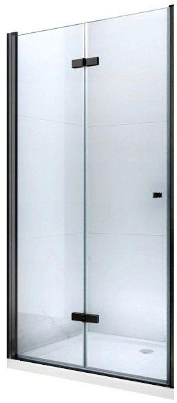 MEXEN - Lima skladacie sprchové dvere 110 cm, transparent, čierna sa stenovým profilom 856-110-000-70-00