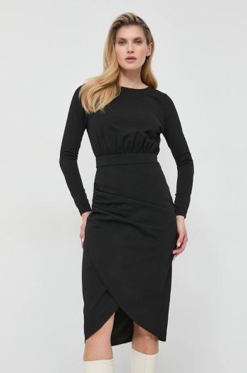 Šaty Karl Lagerfeld čierna farba, mini, rovný strih