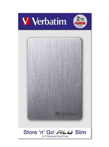 HDD 2.5&quot; 2TB USB 3.2/USB-C Gen 1 ALU Slim šedý, externí disk Store ‘n’ Go Verbatim