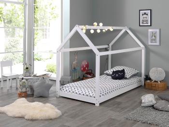 Detská Domčekové posteľ Cabane - biela  house bed white 140x70 cm