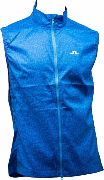 J.Lindeberg Ash Light Packable Golf Vest Print Lapis Outline Bridge Swirl XL