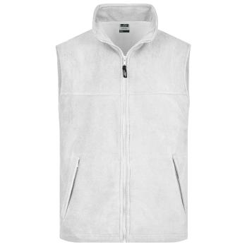 James & Nicholson Pánska fleecová vesta JN045 - Biela | XL