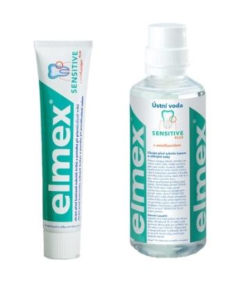Elmex Sensitive sada ústnej hygieny zubná pasta 75 ml + ústna voda 400 ml