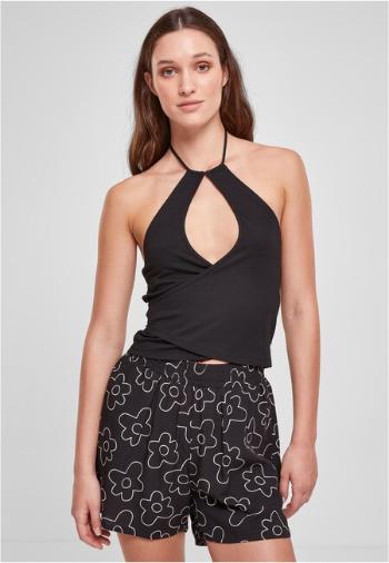 Urban Classics Ladies Short Wraped Neckholder Top black - XL
