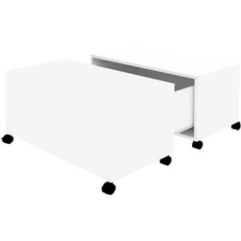 SHUMEE Konferenčný stolík biely 75 × 75 × 38 cm drevotrieska, 806867
