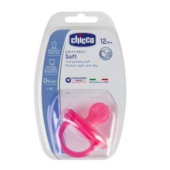 Chicco Cumlík celosilikónový Physio Soft, ružová 12m+