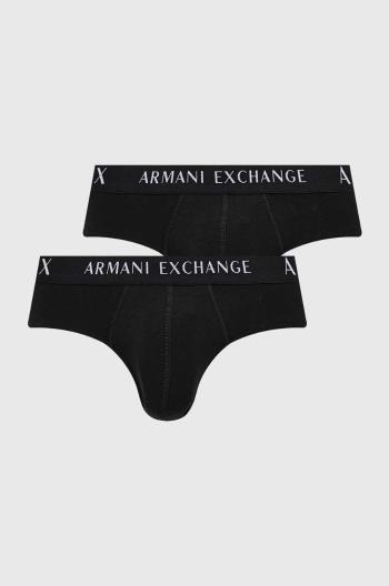 Slipy Armani Exchange 2-pak pánske, čierna farba