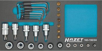 Hazet  163-192/24 vonkajší TORX, Torx sada nástavcov pre nástrčný kľúč     24-dielna 1/4" (6,3 mm), 1/2" (12.5 mm)