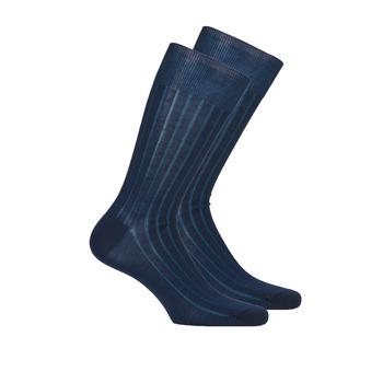 DIM  Ponožky MC FIL D'ECOSSE COTE FINE PACK X2  Námornícka modrá