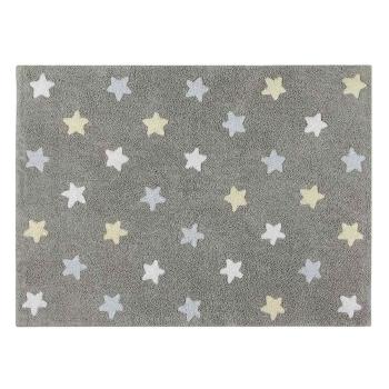 Ourbaby tricolor stars rug grey 32043-0 obdĺžnik 120 x 160 cm modrá sivá