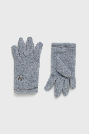 Detské rukavice United Colors of Benetton šedá farba
