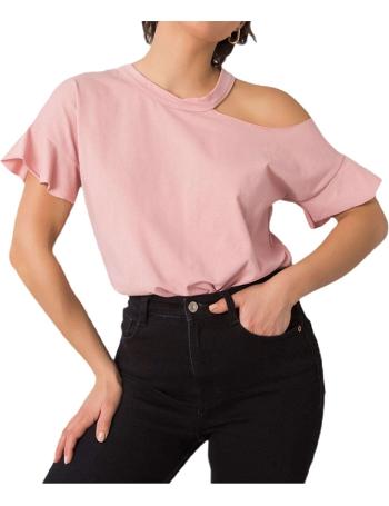 Ružové dámske tričko s prestrihom vel. ONE SIZE