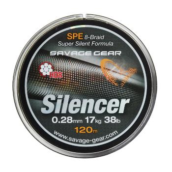 Savage gear splietaná šnúra hd8 silencer braid 120 m green-priemer 0,12 mm / nosnosť 6,3 kg