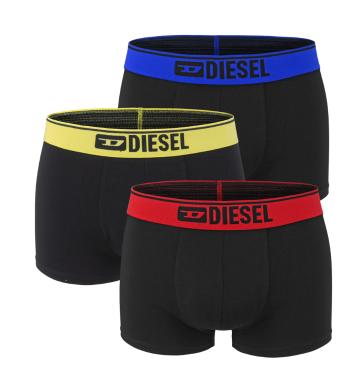 DIESEL - boxerky 3PACK cotton stretch čierne s farebným pásom-XXL (96-101 cm)