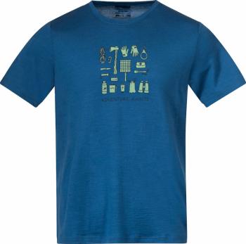 Bergans Graphic Wool Tee Men North Sea Blue/Jade Green/Navy Blue M