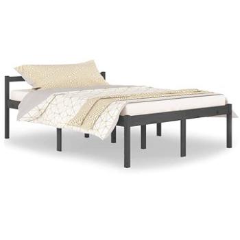 Rám postele sivý masívna borovica 140 × 200 cm, 810616