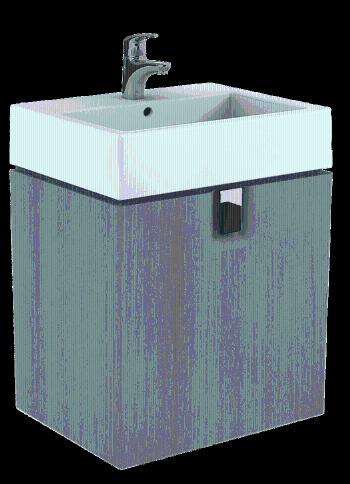 Kúpeľňová skrinka pod umývadlo Kolo Twins 60x46x57 cm v prevedení grafit strieborný 89499000