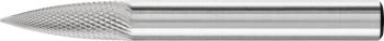 PFERD 21122573 frézovacie kolík tvrdokov lomený oblúk  Dĺžka 55 mm Vonkajší Ø 6 mm Pracovná dĺžka 18 mm Ø hriadeľa 6 mm