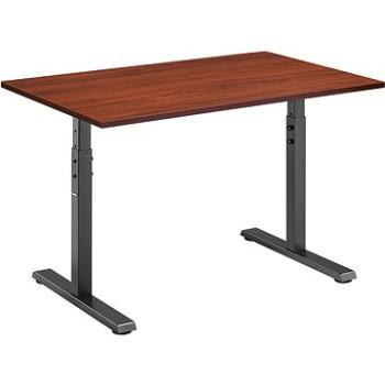 AlzaErgo Fixed Table FT1 čierny + Stolová doska TTE-01 140 × 80 cm lamino gaštan (BUN)