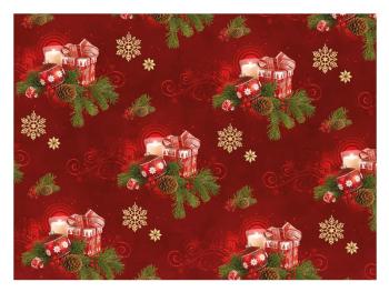 Baliaci papier LUX - vianočné darčeky červený - listy 100x70 cm - MFP Paper