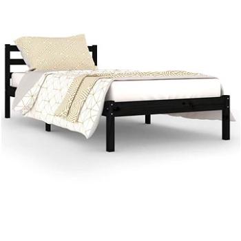 Rám postele masívna borovica 90 × 200 cm čierny, 810419