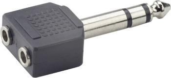 Paccs  jack konektory adaptér [1x jack zástrčka 6,35 mm - 2x jack zásuvka 3,5 mm]  čierna