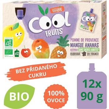 VITABIO Ovocné BIO kapsičky Cool Fruits jablko, mango, ananás a acerola 12× 90 g (3288131654058)