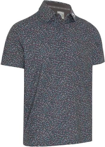 Callaway All-Over Mens Chev Confetti Print Asphalt XL Polo košeľa