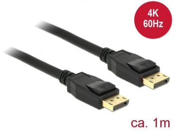 Delock DisplayPort prepojovací kábel #####DisplayPort Stecker, #####DisplayPort Stecker 1.00 m čierna 83805 pozlátené ko