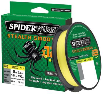 Spiderwire splietaná šnúra stealth smooth 12 hi-vis žltá 150 m - 0,13 mm 12,7 kg